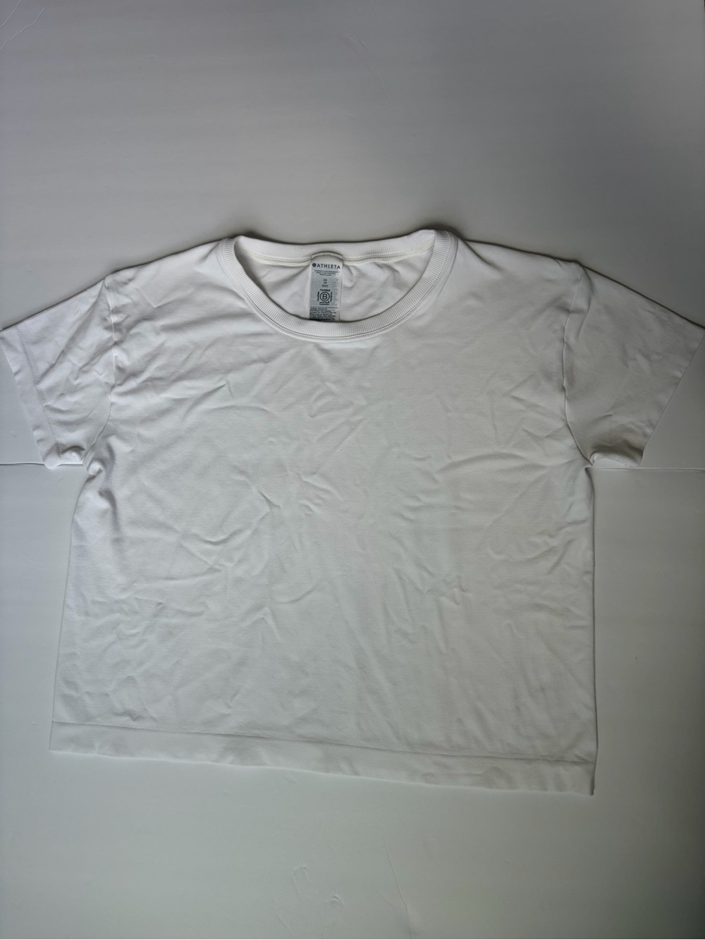 Athleta White Crewneck T-Shirt XS Short Sleeve Athletic Activewear